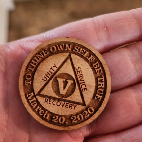 AA Sobriety Month Bronze Coin Token | Alcoholics Anonymous | Birthday ...