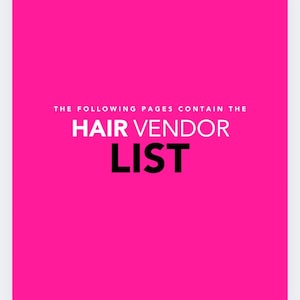 3,000+ Vendors List + Script for Hair, Lash, Wig, Makeup, Clothing Vendors | PLR MRR Digital E-Book Template Premade DFY Digital Product |