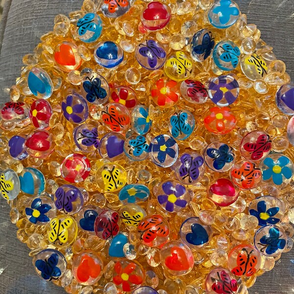 Hand Painted Glass Gems Party Favors Mini Art BUTTERFLIES BUTTERFLY - Etsy