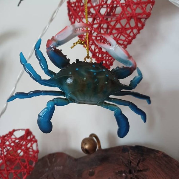 Blue Crab Maryland Replica Wall Sculpture – Hand Painted – Set Of 2 – Beach Decor