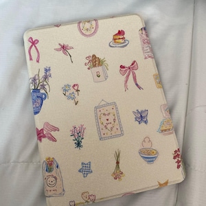 Girly Doodle Kindle Case 12th 2024 All New Kindle Paperwhite Cute Kindle Cover Stylish Kindle Colorsoft 7" Cover Personalized Gift for Her