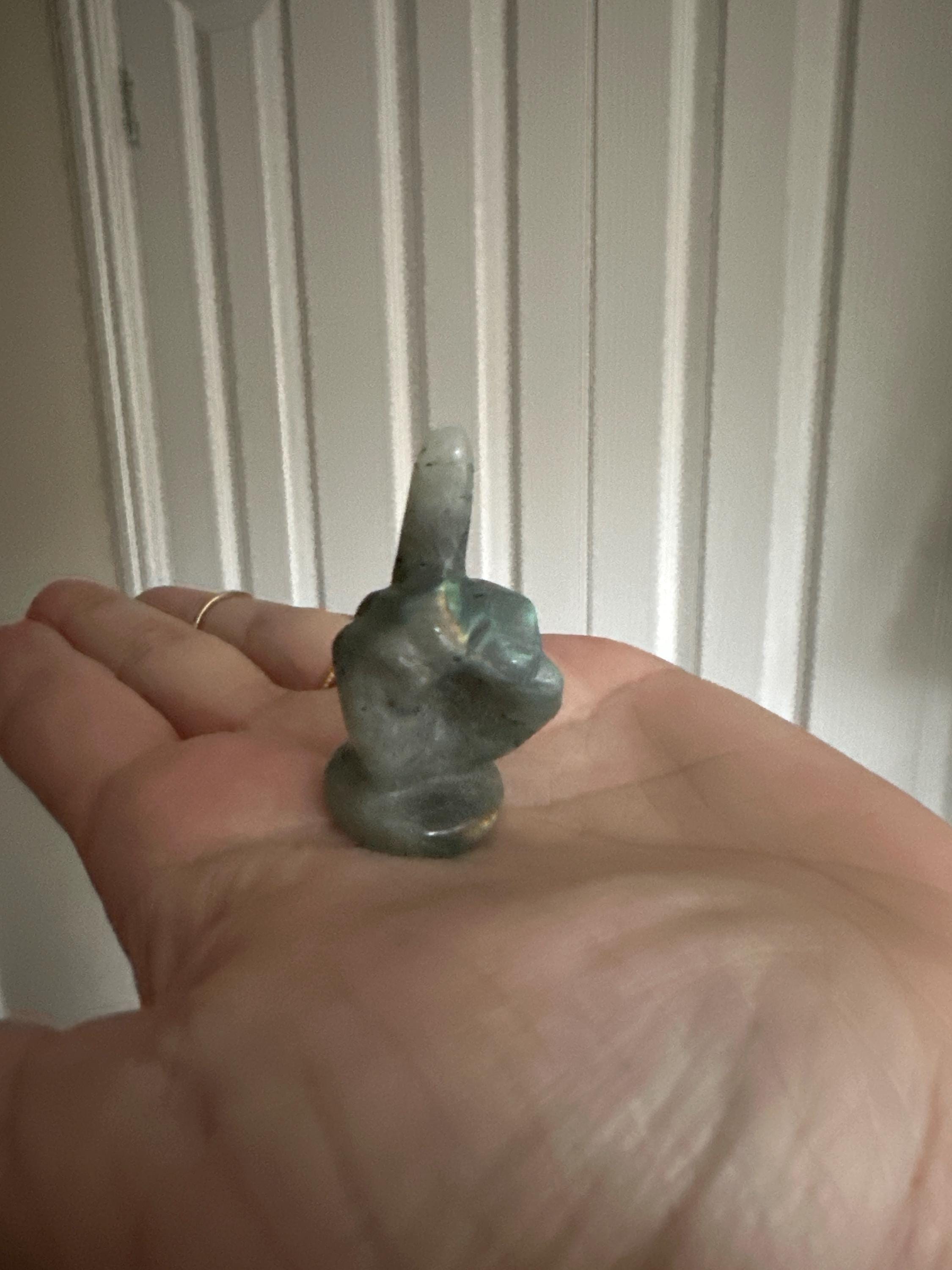 1.4&quot; Crystal Quartz,Carved Mini Middle finger ,Crystal Quartz Middle finger,Hand Carving,healing Home Decor, Energy Crystal gift