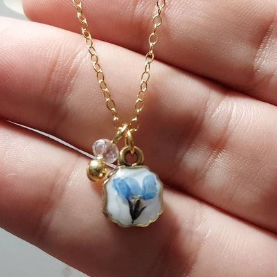 Forget Me Not Drop Earrings - Etsy