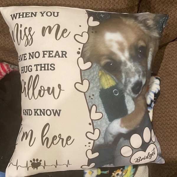 Personalized Pet Memorial Heart Pillow - Up to 5 Pets - Memorial Gift Idea For Dog/Cat Lover