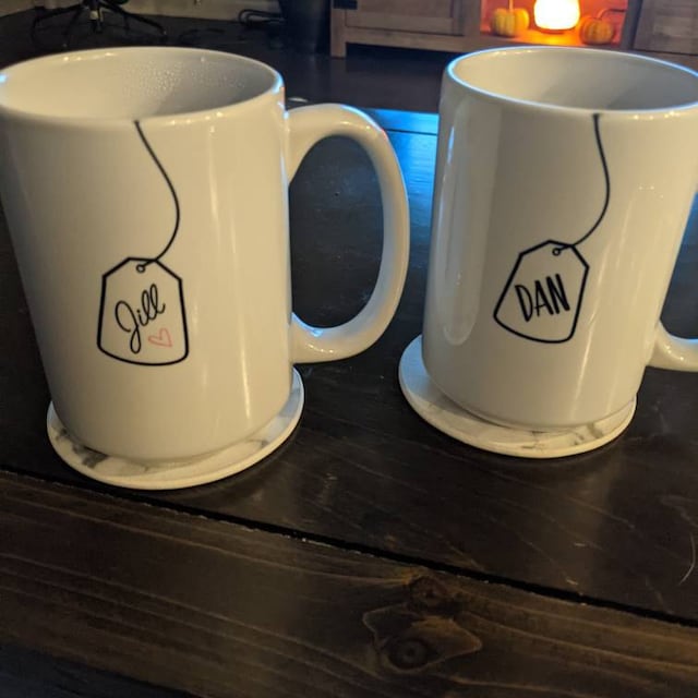 Tea Bag Mug Set Unique Creative Gift Idea His and Hers Coffee Mug