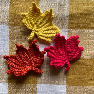Crochet mesh markers fox and maple leaf