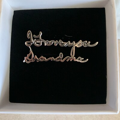 Custom Handwriting Pin Personalized Signature Brooch Memorial Brooch ...