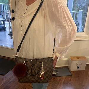 Dark Brown Leather Adjustable Crossbody Strap – for LV Pochette