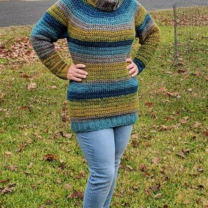 Crochet Pattern / Easy Yoke Sweater Pattern / Beginner Crochet Pullover ...