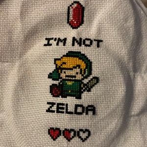 Link 'i'm Not Zelda' Cross Stitch - PATTERN - Etsy