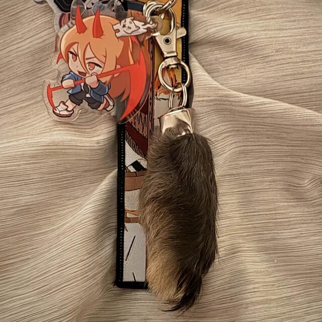 幸運のウサギの足のキーホルダーチャーム、天然毛皮色、ハンドメイド