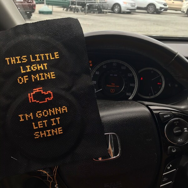PATTERN | This Little Check Engine Light of Mine Counted Cross Stitch ...