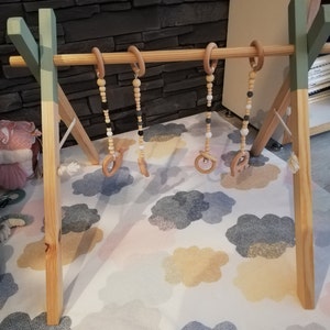 Portique Eveil Bebe Bois Vert Et Mobiles Suspendus Made In Etsy Portique Eveil Bebe Bois Vert Et Mobiles Suspendus Made In Etsy