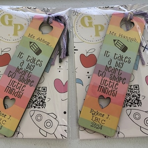Teacher Gift, Gift for Teachers, Personalized Bookmark, Thank You ...