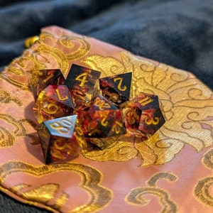 Blighted Blooddrop - Sharp DnD Dice - Clear - Handmade resin dice set for Tabletop Gaming Dungeons & Dragons, Pathfinder, Cthulhu, Cyberpunk