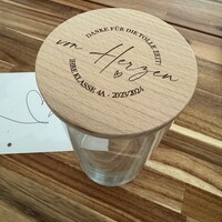 Personalisiertes Naschglas Mit Holzdeckel – 530 Ml, Graviert Mit Namen & Sternen