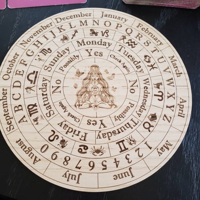 Wooden Pendulum Spiritual Dowsing Board Laser Engraved Veneered Woods ...