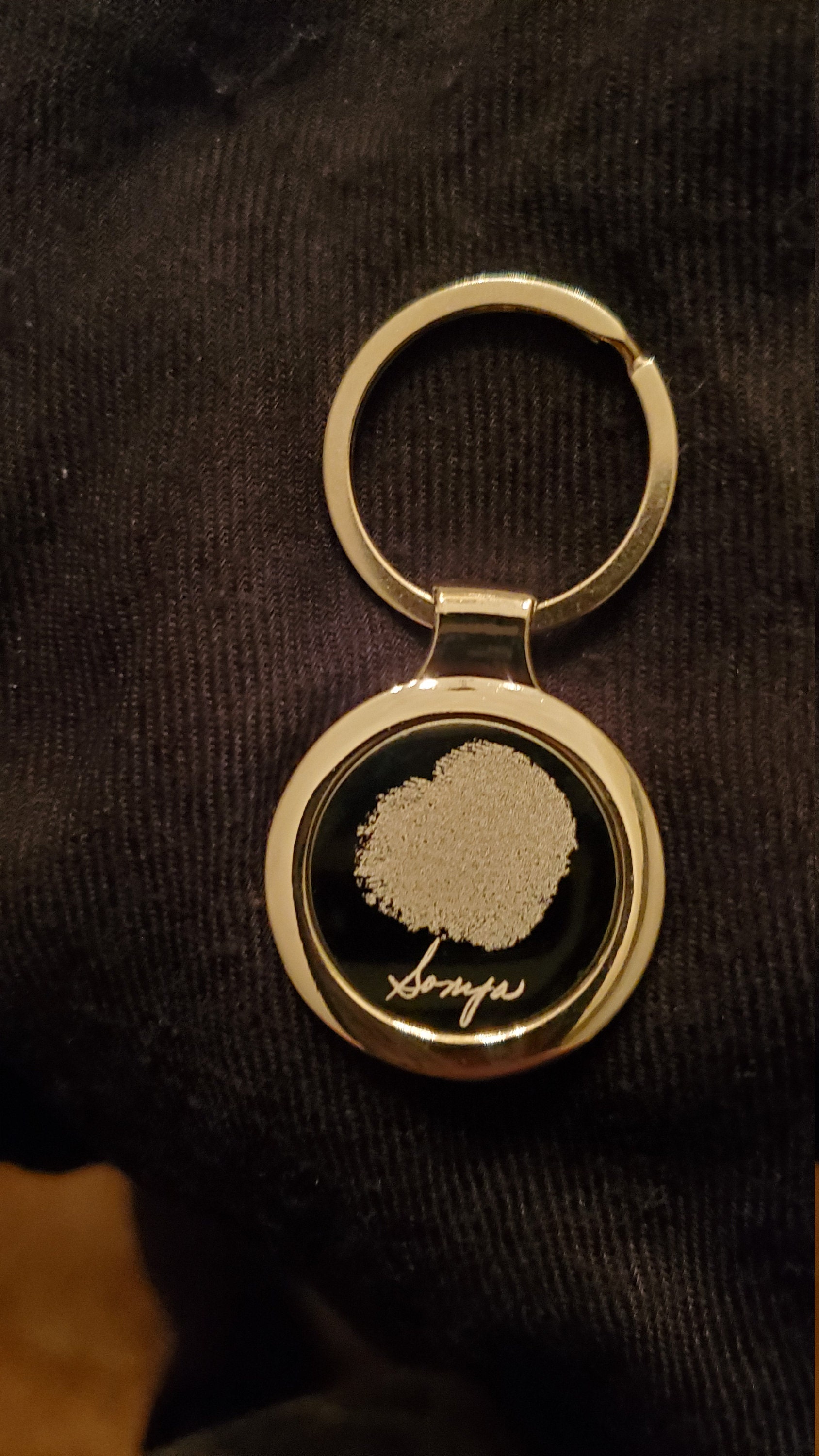 Personalized Name Keychain Custom Handwriting Key chain Engraved Fingerprint Keychain Memorial Keychain Personalized Jewelry