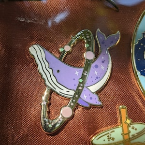 Cosmic Whale Enamel Pin With Gold-plated Metal - Etsy