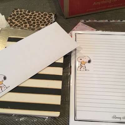Lined Stationery Set Snoopy and Woodstock Stationary Writing Paper 12 ...