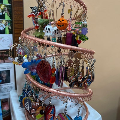 Earring Tree Copper Spiral Earring Holder Organizer Holds - Etsy