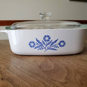 Vintage Blue Cornflower Corning Ware Casserole Dish - Made In
