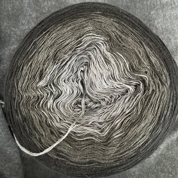In the Shadows - Black Yarn - Gray Yarn - Wolltraum Yarn - Black Ombr?? Yarn - Gray Cotton Yarn ...