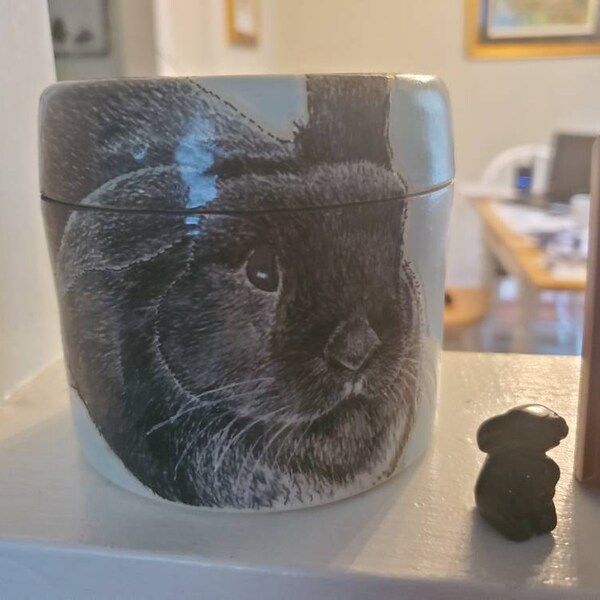 Rabbit Urn, Pet Urn, Small Pet, Custom Pet Portrait Artist, Rabbit Urn ...