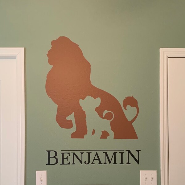 Lion King Personalized Wall Decal Childrens Wall Decor Disney Cub ...