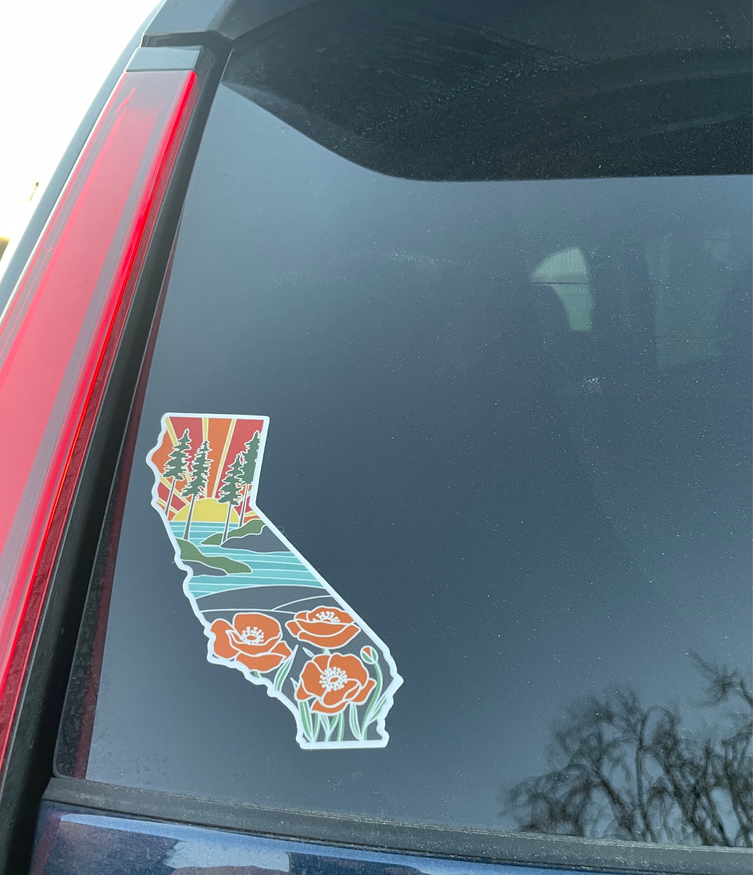 California Poppy Durable Sticker | High Quality Bumper Sticker | United States Vinyl Decal | Weatherproof Sticker | 3&quot;