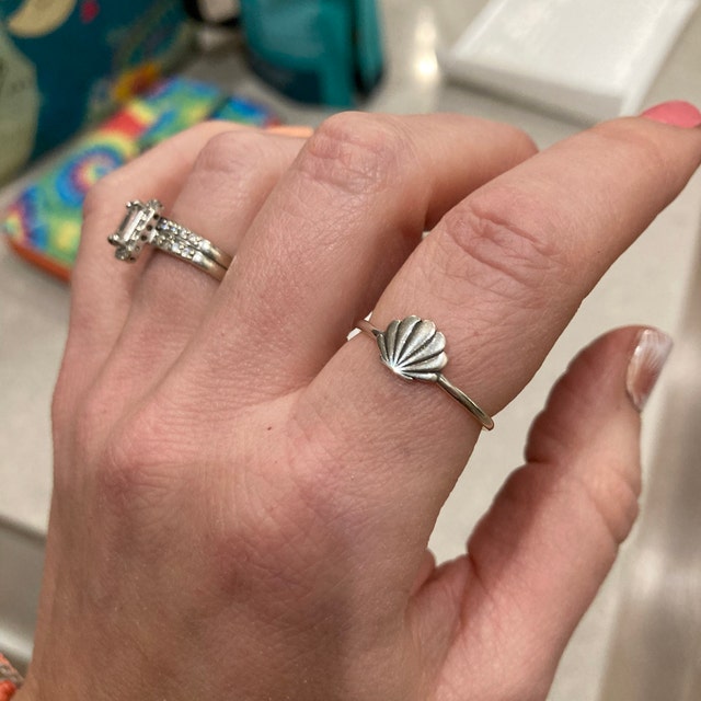 Solid 925 Sterling Silver Shell Ring,beach Shell Ring