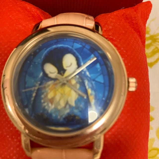 Cute Penguin Watch With Rose Gold Plated Bezel and Pink  display picture 2