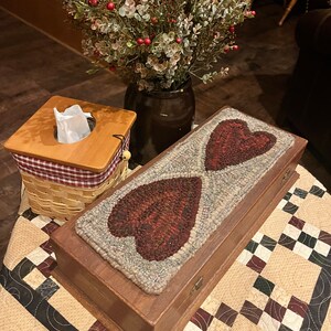 Handmade Primitive Style Hooked Rug Roses in Basket - Etsy