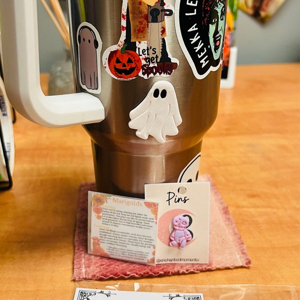 Adopt A Ghost Necklace & Earrings Set - Glow In The Dark Ghost In A Bottle, Halloween Jewelry, Cute Pendant - View #5