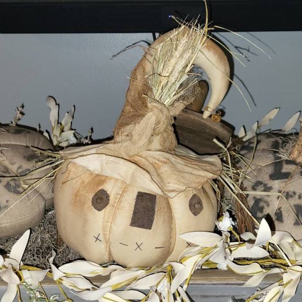Primitive Fall Halloween Pumpkin Scarecrow Sitter 15x10 - Etsy