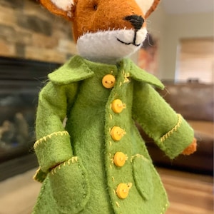 Fox Coat PDF Pattern, Felt Coat Pattern, Miniature Clothing, Doll Coat ...