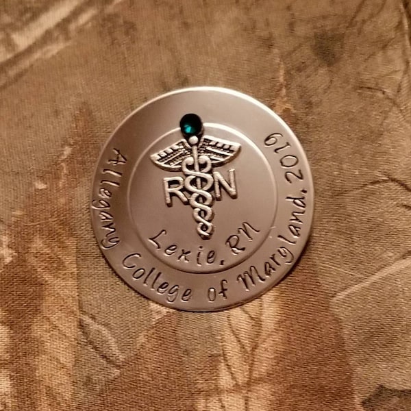 Personalized Nursing Pin / LPN BSN RN / Nurse Pin / Nursing Student ...