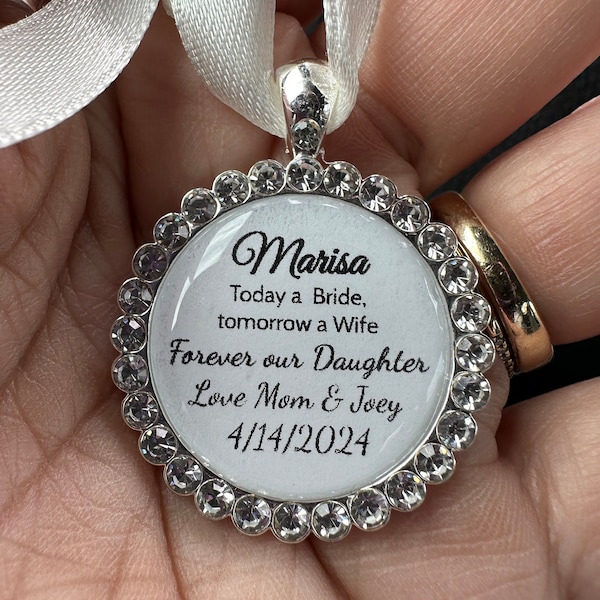 Wedding Bouquet Charm for Bride, Personalised Bridal Keepsake, Gift ...