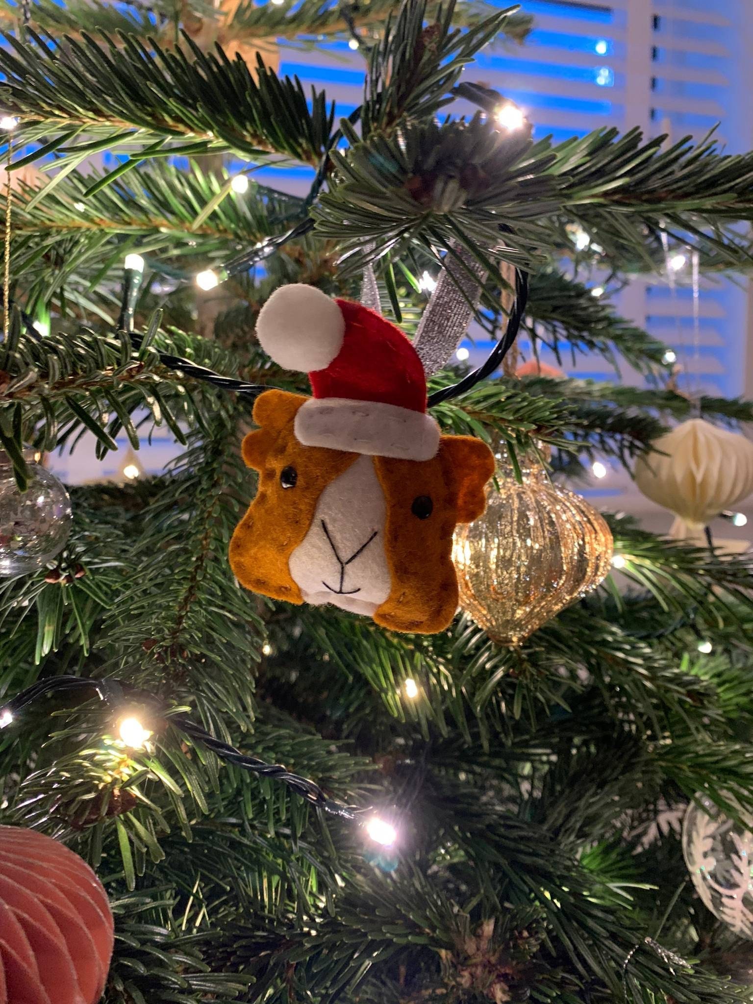 Felt Guinea Pig Handmade Christmas Tree Decoration Gift Holiday Ornament Bauble