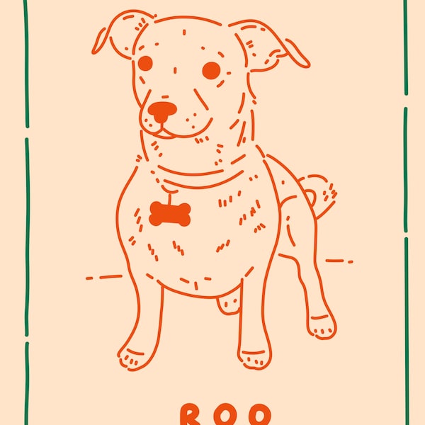 Custom Dog Portrait Custom Badly Drawn Pet Art Personalized Badly Drawn ...