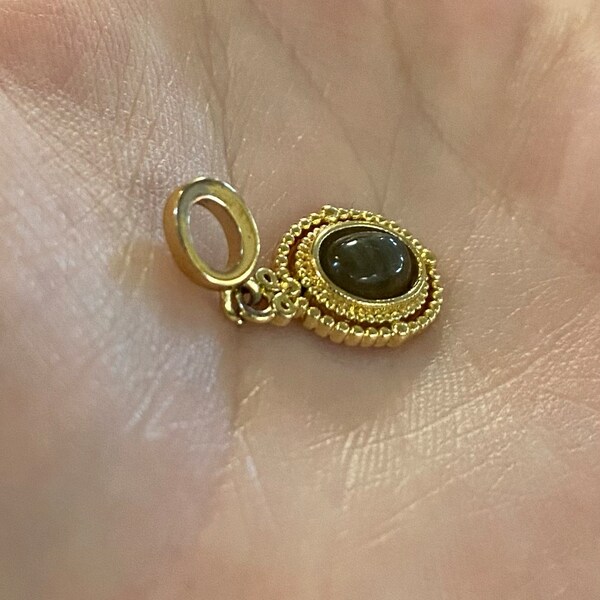 14 Karat Gold Plated Pear Labradorite Charm