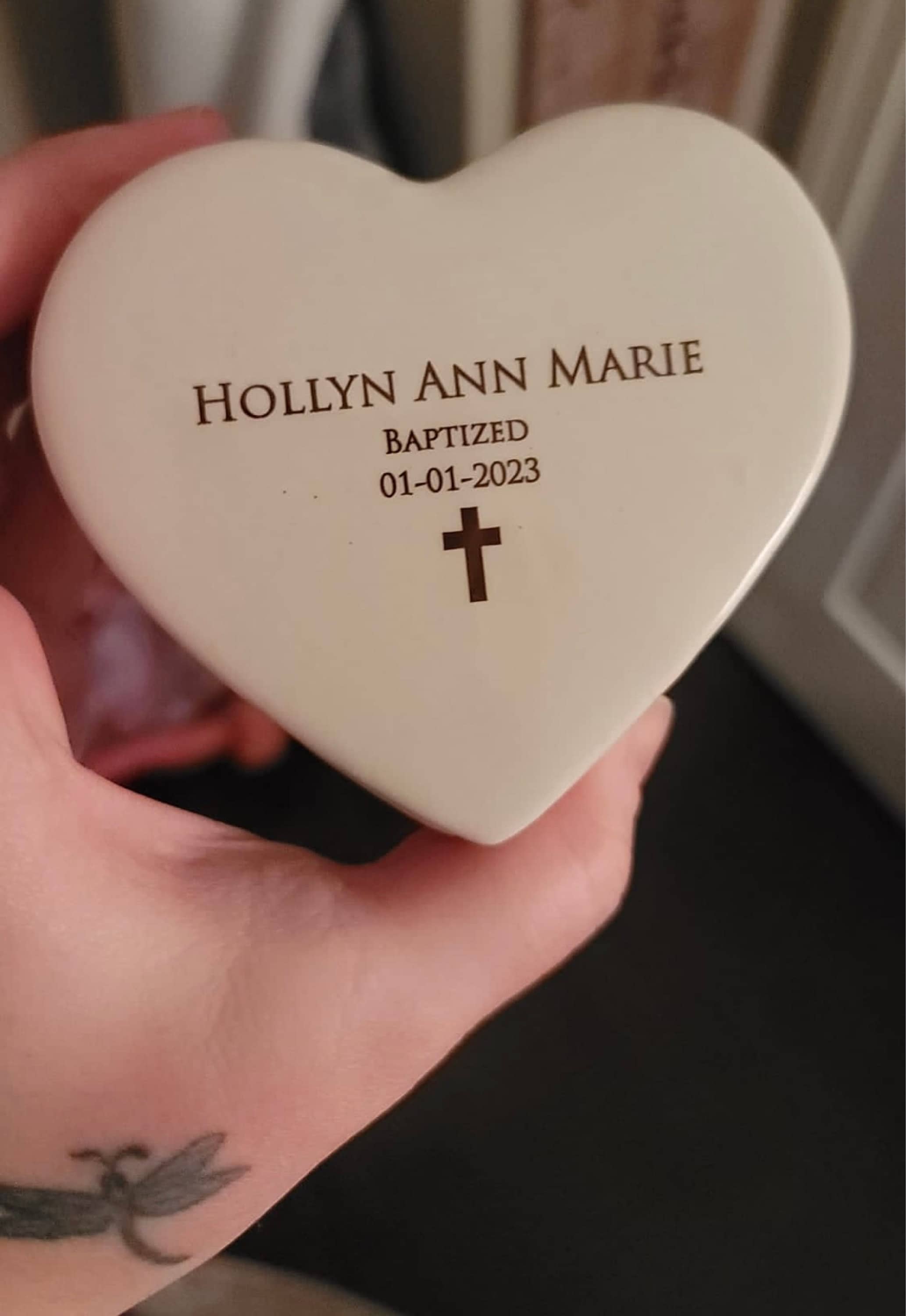 Personalized Baptism Gift, First Communion Gift, Confirmation Gift, Godchild Gift, Goddaughter Gift -With Irish Blessing -Heart Keepsake Box