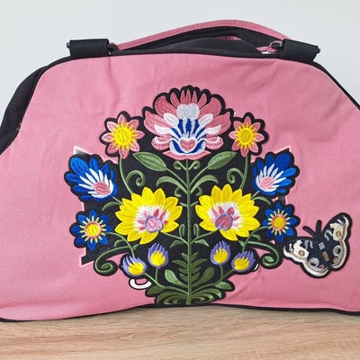 Grand patch rose rouge, applique fleur écusson brodé thermocollant pour Grand patch rose rouge, applique fleur écusson brodé thermocollant pour