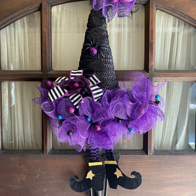 Witches Hat Wreath, Halloween Wreath, Witches Hat Decor, Gift, Storm ...