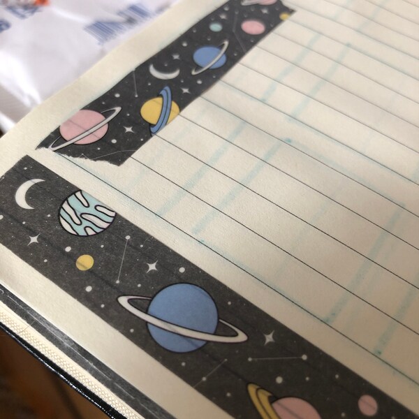 Cosmic Washi Tape Masking Tape Galaxy Space Planets Moon Stars ...