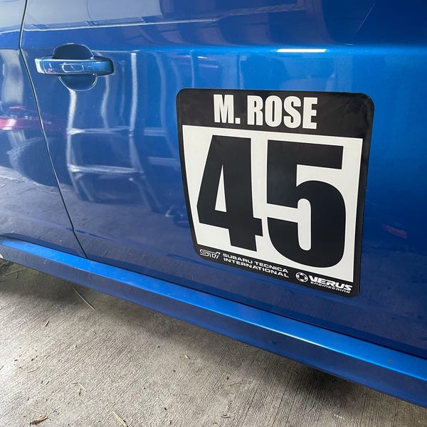 MAGNET Custom Track Autocross Race Car Number Plate - Reusable 1x Piece ...