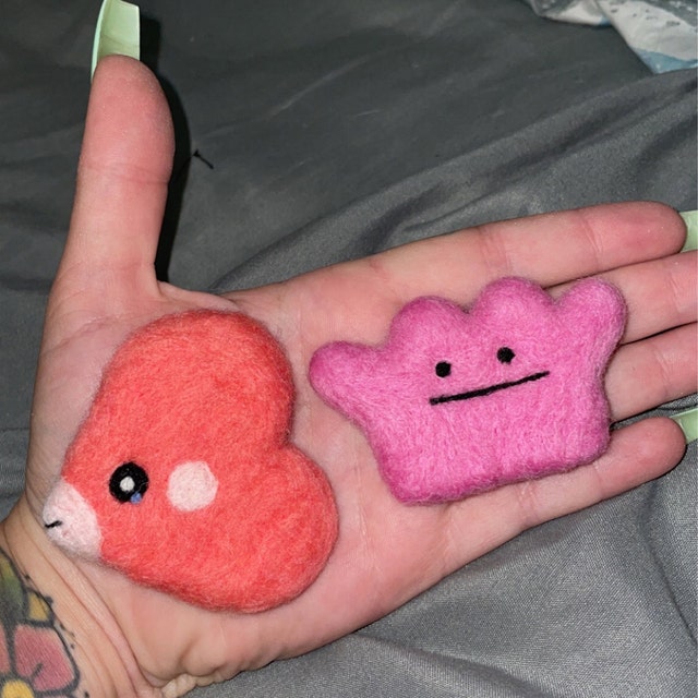 Felted Wool Figure Ditto Pokémon