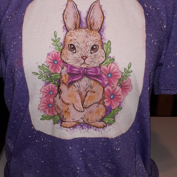 Floral Easter Bunny Rabbit PNG Sublimation Design, Easter Bunny Png ...