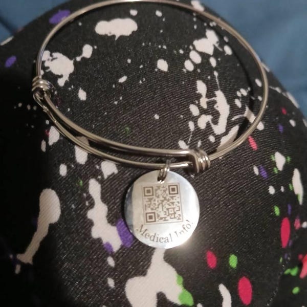Personalized QR Code Sign Bangle Custom QR Bracelet Bangle Bracelet ...