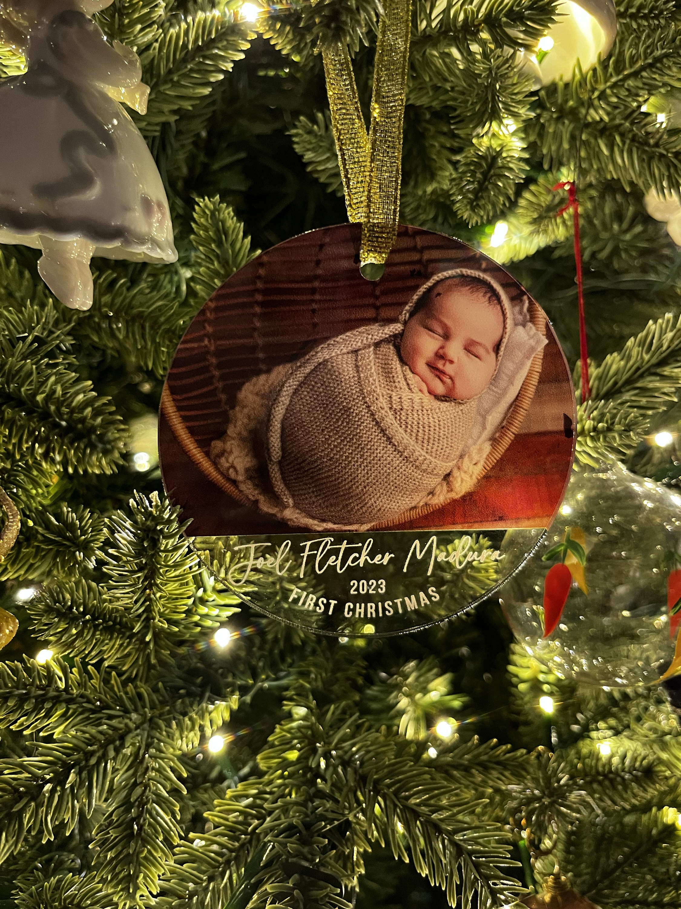 Personalized Baby&#39;s First Christmas, 2023 Christmas Ornament, First Christmas, Photo Ornament, Christmas Ornament, Custom Ornament, 2023
